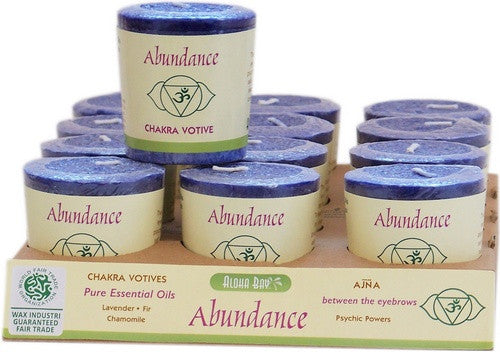 Aloha Bay Chakra Energy Votive Candle, Abundance, 2 Oz, 12 Ea